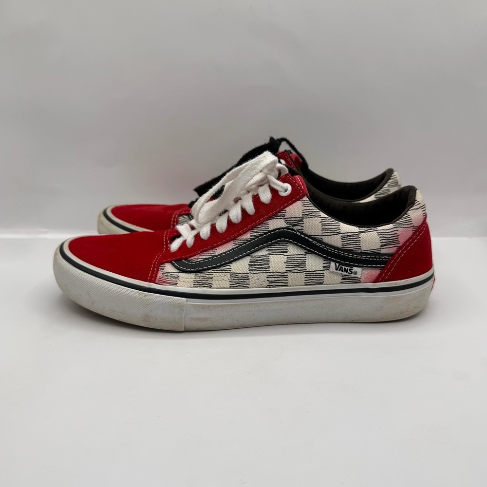 Vans Old Skool Pro Sketched Checkerboard Racing Red White Special Edition - Picture 2 of 9
